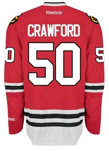 Mens Chicago Blackhawks Corey Crawford Edge 2 Authentic Home Jersey by Reebok product image 1, provided for visual reference