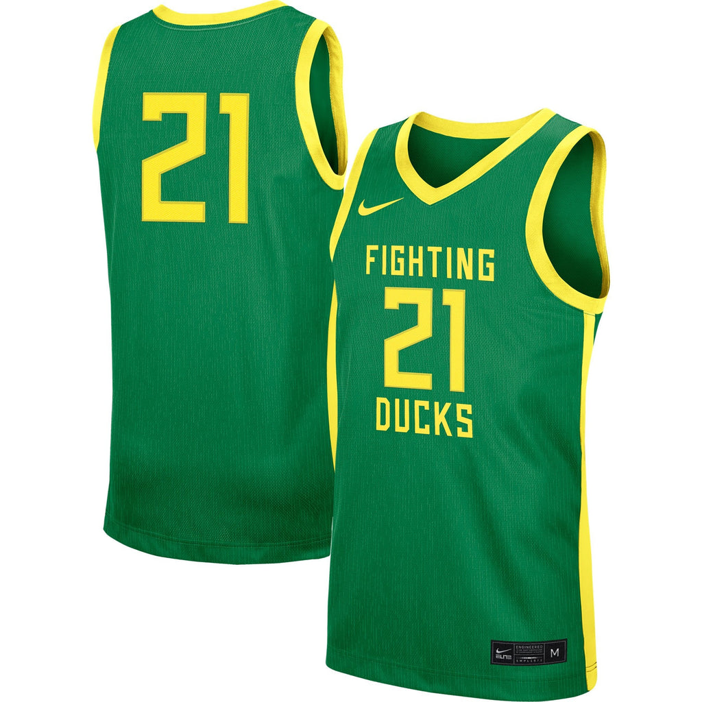 Oregon Ducks Nike Replica #21 Basketball Jersey – Green for Men product image 1, provided for visual reference and product