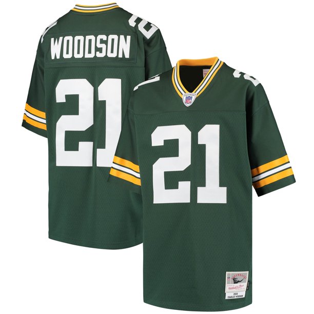 Youth Mitchell & Ness Charles Woodson Green Green Bay Packers Retired Player Legacy Jersey product image 1, provided for