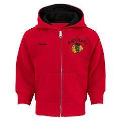 NHL Chicago Blackhawks Toddler Reebok Pledge Red Full Zip Hoodie product image 1, provided for visual reference and product