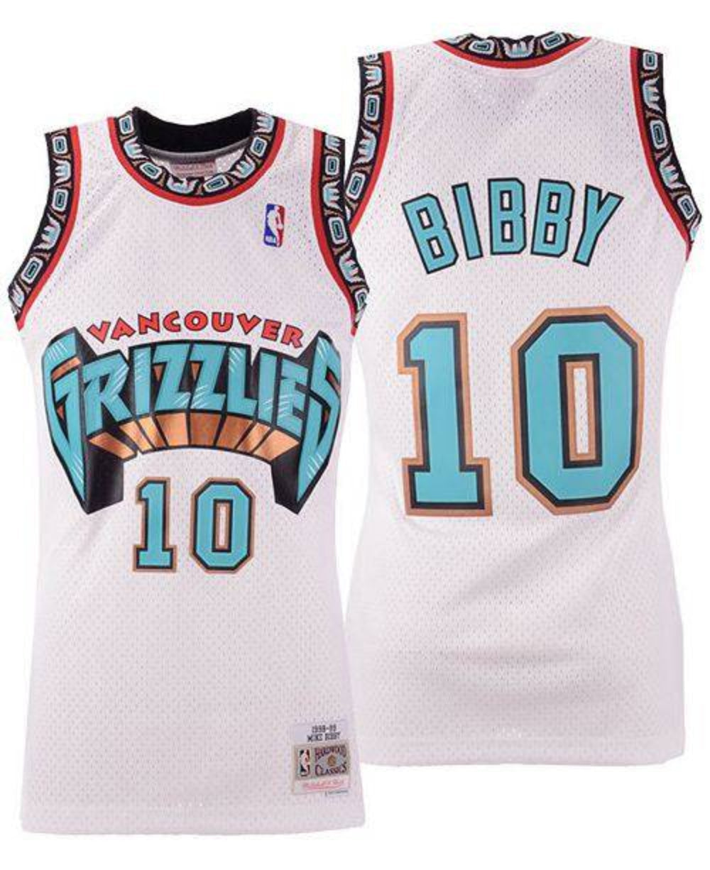 Vancouver Grizzlies Mike Bibby Mitchell & Ness White Hardwood Classics Swingman Jersey for Men product image 1, provided for