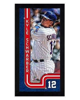 Chicago Cubs Kyle Schwarber Pinstripe Miniframe- 13”x 6.75 product image 1, provided for visual reference and product detail