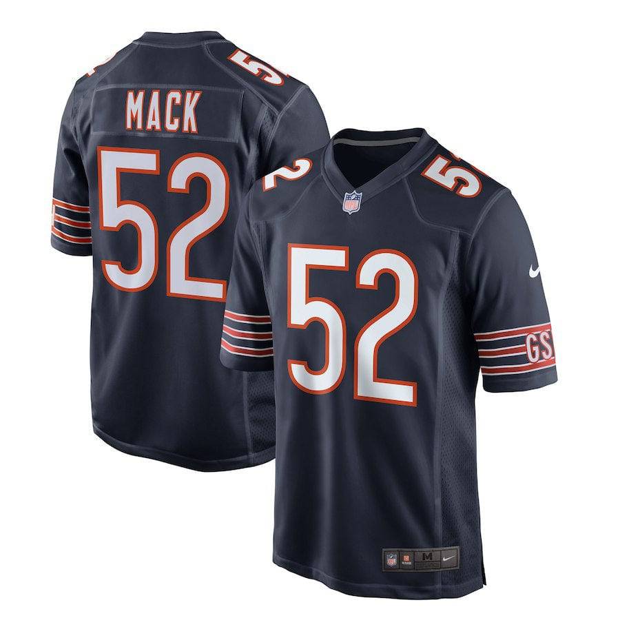 Chicago Bears Khalil Mack Mens Nike Navy Replica Game Jersey product image 1, provided for visual reference and product