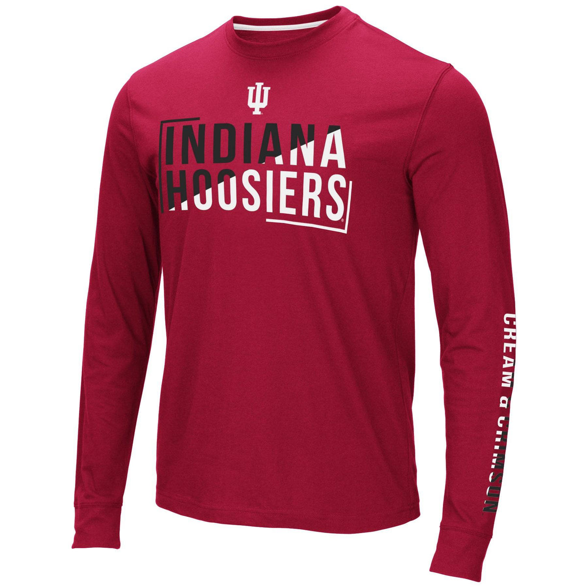 Mens Indiana Hoosiers Lutz Long Sleeve T-Shirt product image 1, provided for visual reference and product detail review