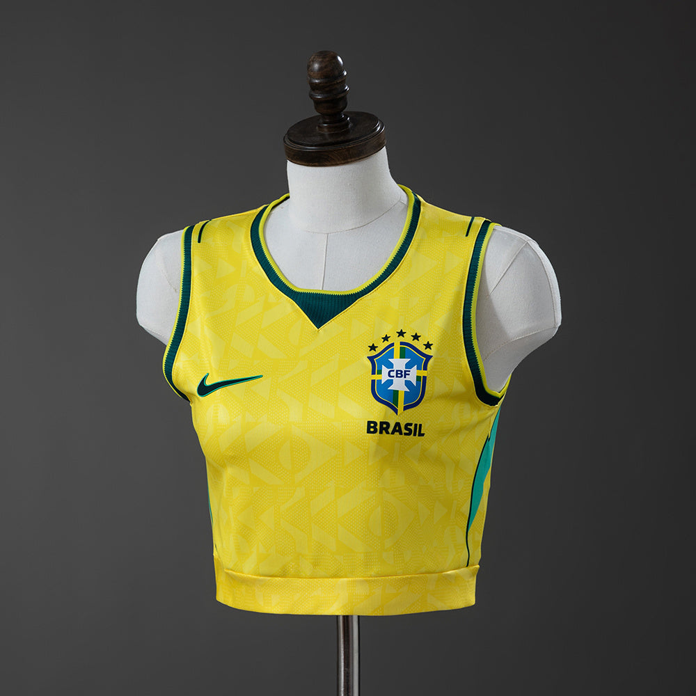Women Brazil Crop Tank Top Home Jersey 2026 World Cup product image 1