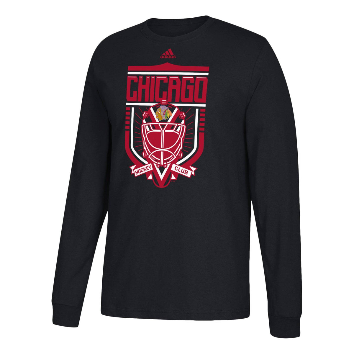 Adidas Chicago Blackhawks NHL Netminder Long Sleeve T-Shirt for Men product image 1, provided for visual reference and