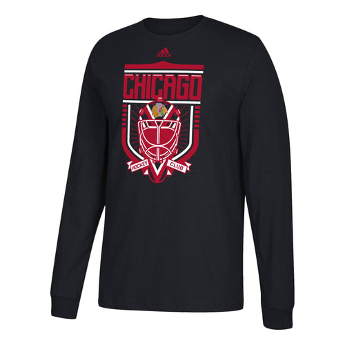 Adidas Chicago Blackhawks NHL Netminder Long Sleeve T-Shirt for Men product image 1, provided for visual reference and