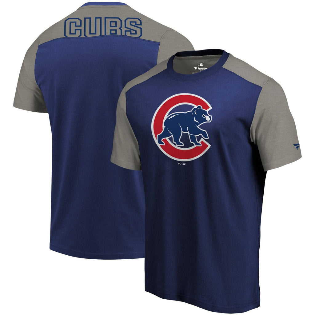 Chicago Cubs Fanatics Branded Royal/Gray Iconic T-Shirt for Men product image 1, provided for visual reference and product