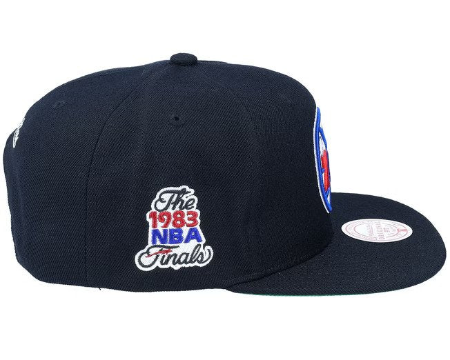 Philadelphia 76ers Mitchell & Ness Top Spot NBA 1983 Finals Snapback Hat product image 3, provided for visual reference and