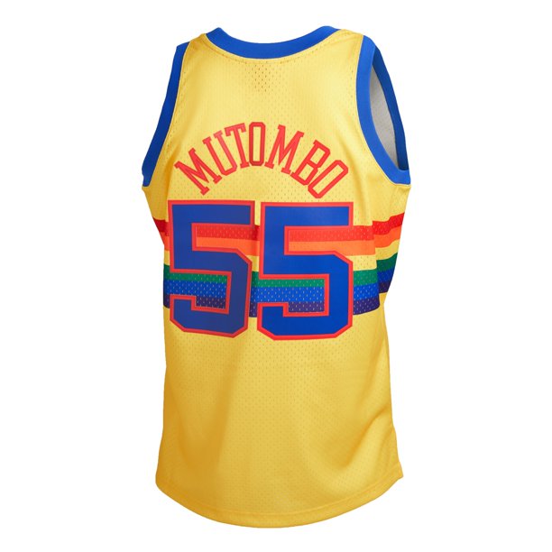 Denver Nuggets Dikembe Mutombo Mitchell & Ness Gold Hardwood Classics Reload 2.0 Swingman Jersey for Men product image 3,