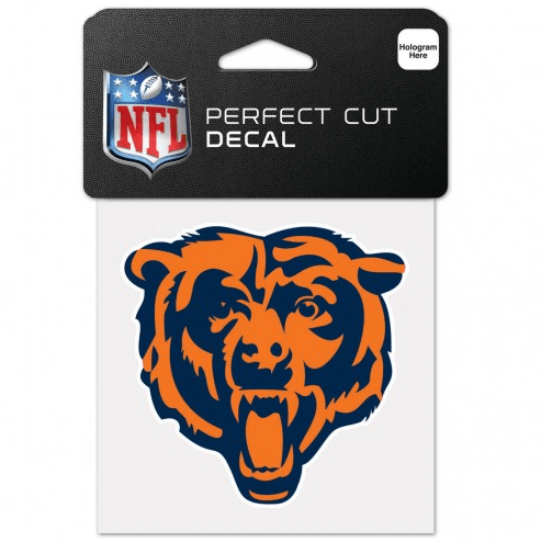 Chicago Bears Bear Head Logo Perfect Cut 4X4 Decal By Wincraft product image 1, provided for visual reference and product