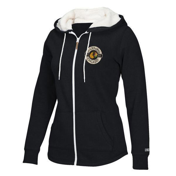 Women’s Chicago Blackhawks Plush Full-Zip Hoodie product image 1, provided for visual reference and product detail review