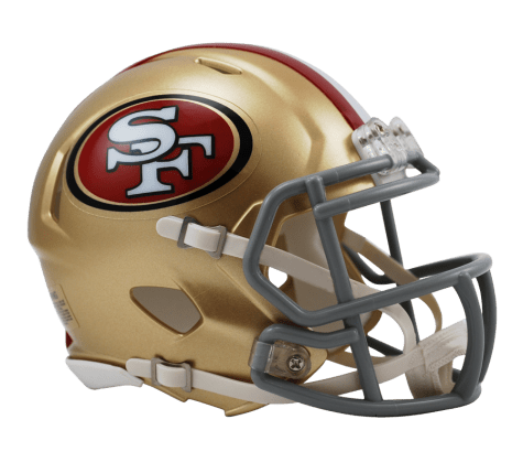 San Francisco 49ers Speed Mini Helmet product image 1, provided for visual reference and product detail review
