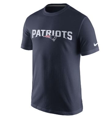 New England Patriots Nike NFL Men Essential Cotton Dri-Fit Wordmark T-Shirt product image 1, provided for visual reference