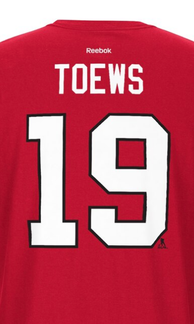 Chicago Blackhawks Jonathan Toews Reebok T-Shirt- "C" Patch for Men product image 2, provided for visual reference and