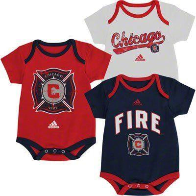 adidas Chicago Fire Infant Creeper 3 Pack Bodysuit product image 1, provided for visual reference and product detail review