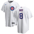 NIKE Men Ian Happ Chicago Cubs White Home Premium Stitch Replica Jersey product image 1, provided for visual reference and