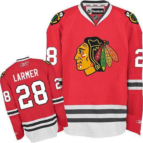Mens Chicago Blackhawks Steve Larmer Premier Home Jersey product image 1, provided for visual reference and product detail