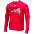 Mens Wisconsin Badgers Lutz Long Sleeve T-Shirt product image 1, provided for visual reference and product detail review