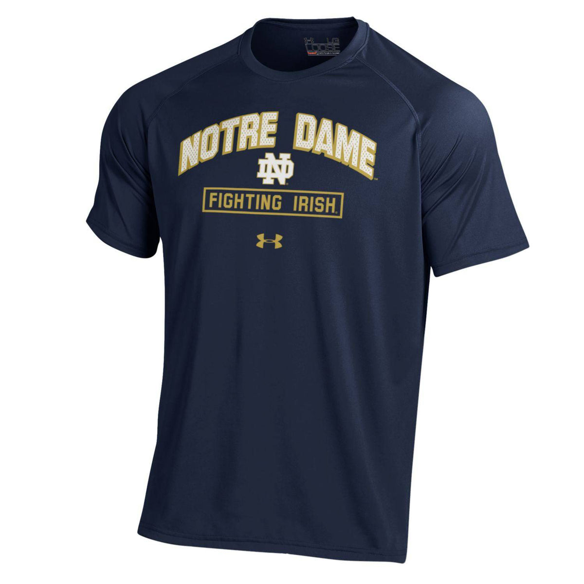 NCAA Notre Dame Fighting Irish Heatgear Navy Short Sleeve Tech T-Shirt for Men product image 1, provided for visual