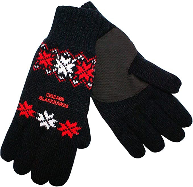 Chicago Blackhawks Lodge Gloves product image 1, provided for visual reference and product detail review