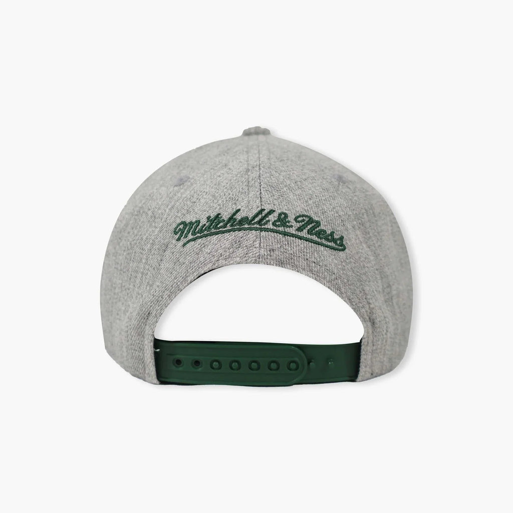 Boston Celtics Team Gray Heathered 2.0 Mitchell & Ness Snapback Hat product image 4, provided for visual reference and