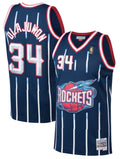 Houston Rockets Hakeem Olajuwon Mitchell & Ness Navy 1996-97 Hardwood Classics Swingman Jersey for Men product image 1,