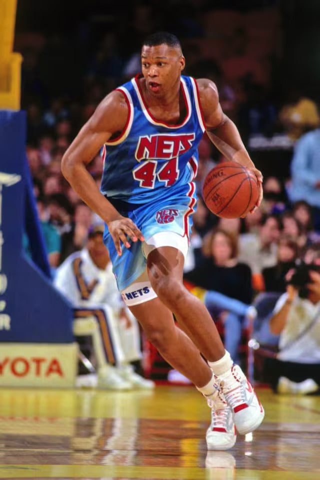 Derrick Coleman New Jersey Nets Mitchell & Ness 1990-91 Hardwood Classics Swingman Jersey - Blue for Men product image 6,