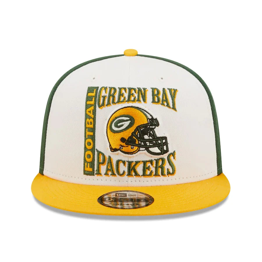 Green Bay Packers Retro Sport 3 Tone New Era 9FIFTY Snapback Hat product image 2, provided for visual reference and product