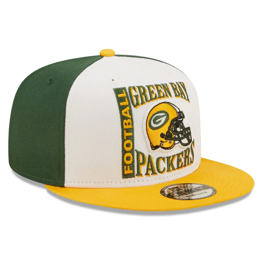 Green Bay Packers Retro Sport 3 Tone New Era 9FIFTY Snapback Hat product image 3, provided for visual reference and product