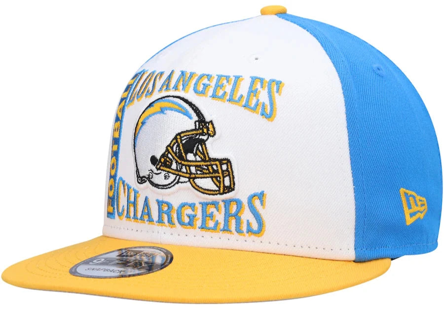 Los Angeles Chargers Retro Sport 3 Tone New Era 9FIFTY Snapback Hat product image 1, provided for visual reference and