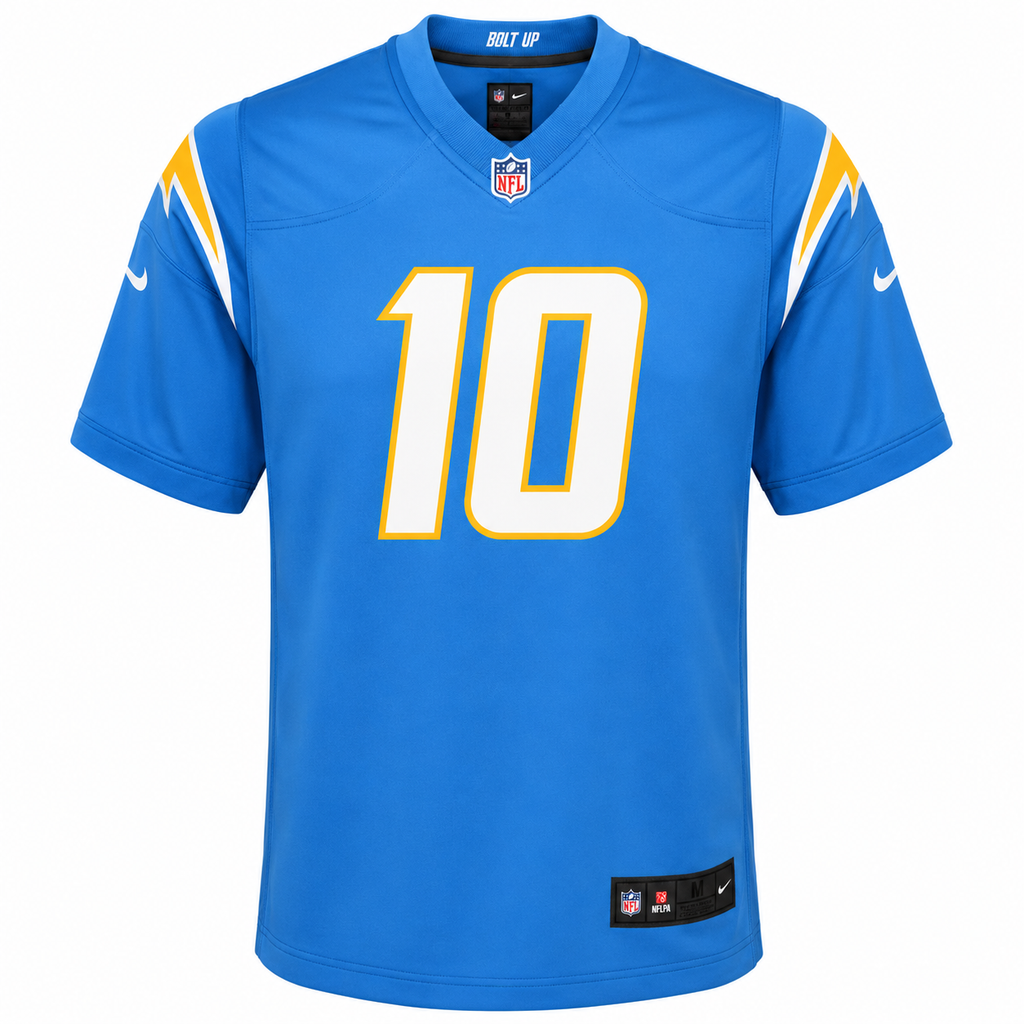 Youth Los Angeles Chargers Justin Herbert Powder Blue Nike Game Jersey product image 3, provided for visual reference and