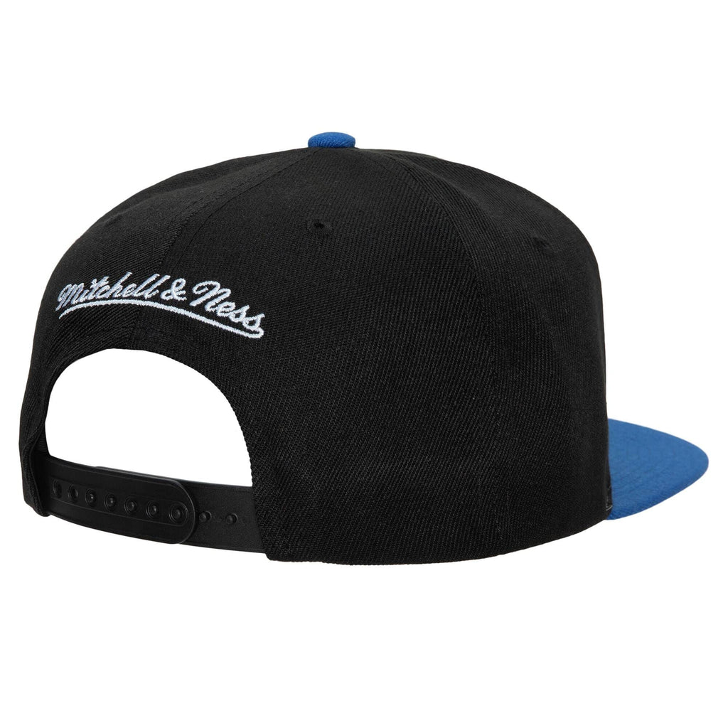New York Knicks Mitchell & Ness 2 Tone Black and Royal Low Big Face Hardwood Classics Snapback Hat for Men product image 2,