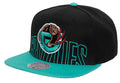 Vancouver Grizzlies Mitchell & Ness 2 Tone Black and Teal Low Big Face Hardwood Classics Snapback Hat for Men product image