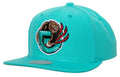 Vancouver Grizzlies Mitchell & Ness Teal Hardwood Classics Ground 2.0 Snapback Hat-Teal product image 1, provided for visual