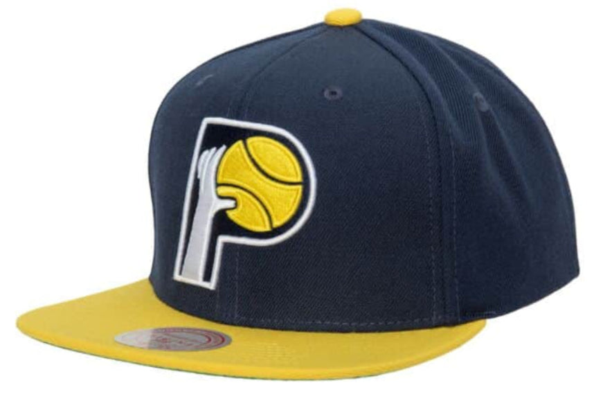 Mens NBA Indiana Pacers 2-Tone HWC 2.0 Snapback Hat By Mitchell And Ness product image 1, provided for visual reference and