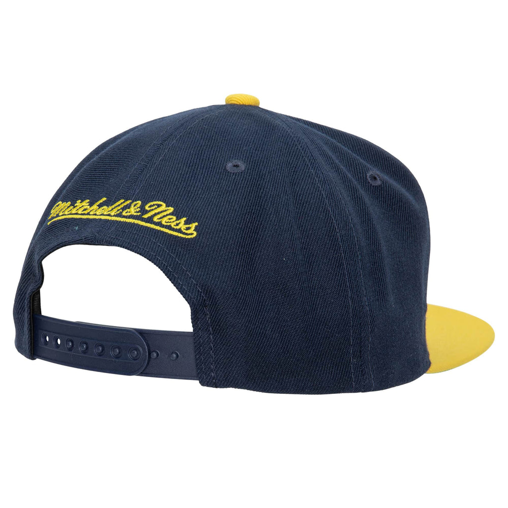 Mens NBA Indiana Pacers 2-Tone HWC 2.0 Snapback Hat By Mitchell And Ness product image 2, provided for visual reference and