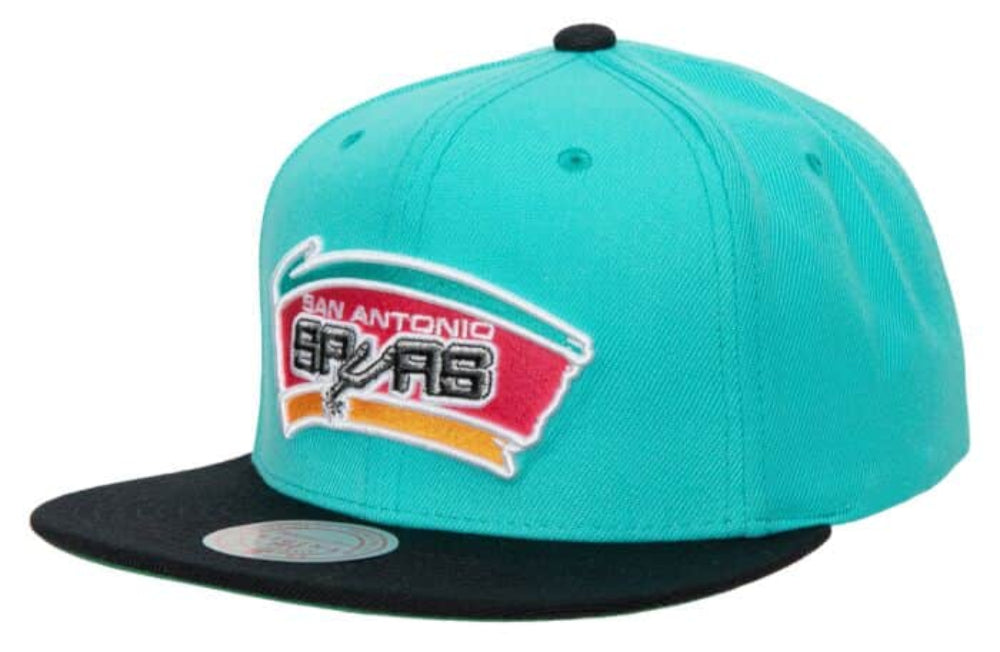 Mitchell & Ness San Antonio Spurs 2-Tone Teal 2.0 Adjustable Snapback Hat for Men product image 1, provided for visual