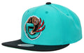 Vancouver Grizzlies Mitchell & Ness HWC 2-Tone Teal/Black 2.0 Snapback Hat product image 1, provided for visual reference