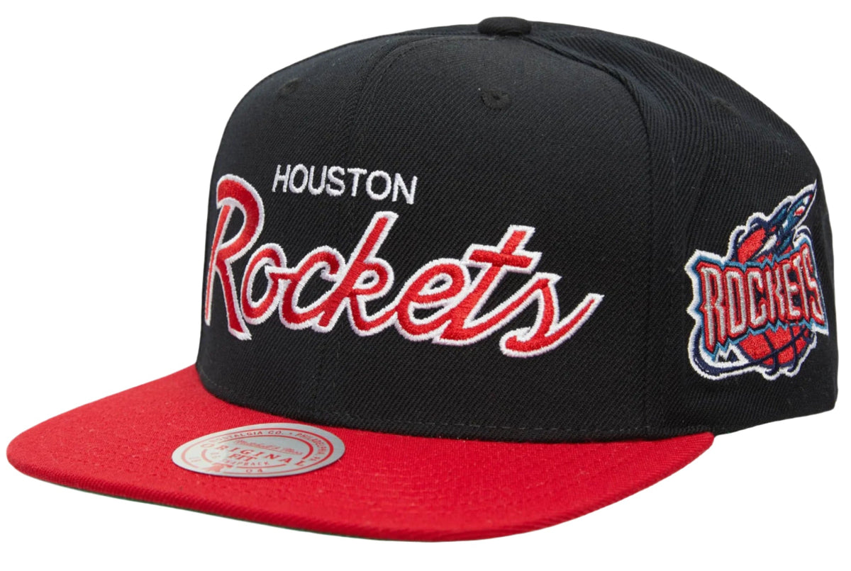 Houston Rockets HWC Team Script 2.0 Mitchell & Ness Snapback Hat product image 1, provided for visual reference and product