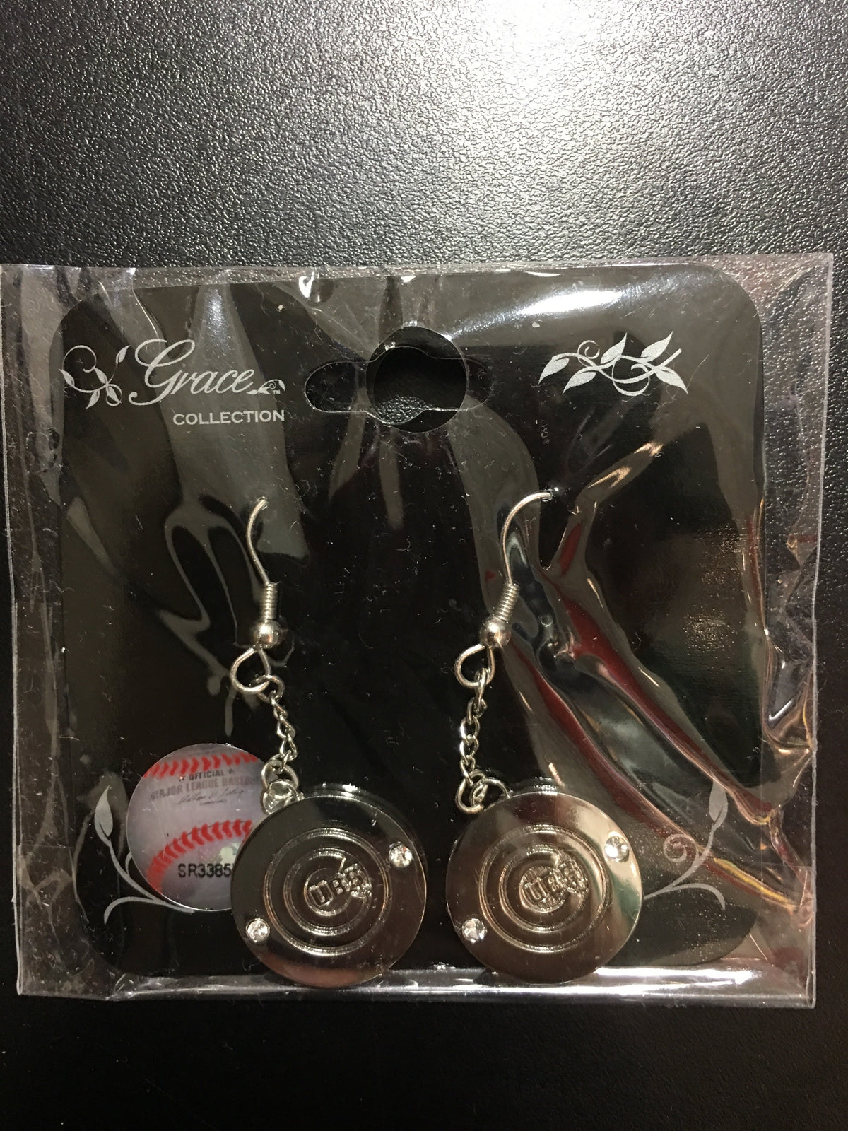 Chicago Cubs Sterling Silver Team Logo Dangle Earrings product image 1, provided for visual reference and product detail