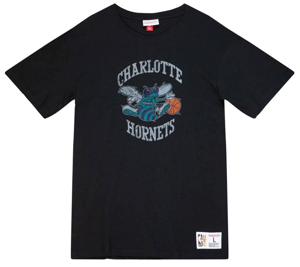Charlotte Hornets NBA Legendary Slub Black T-Shirt By Mitchell And Ness for Men product image 1, provided for visual
