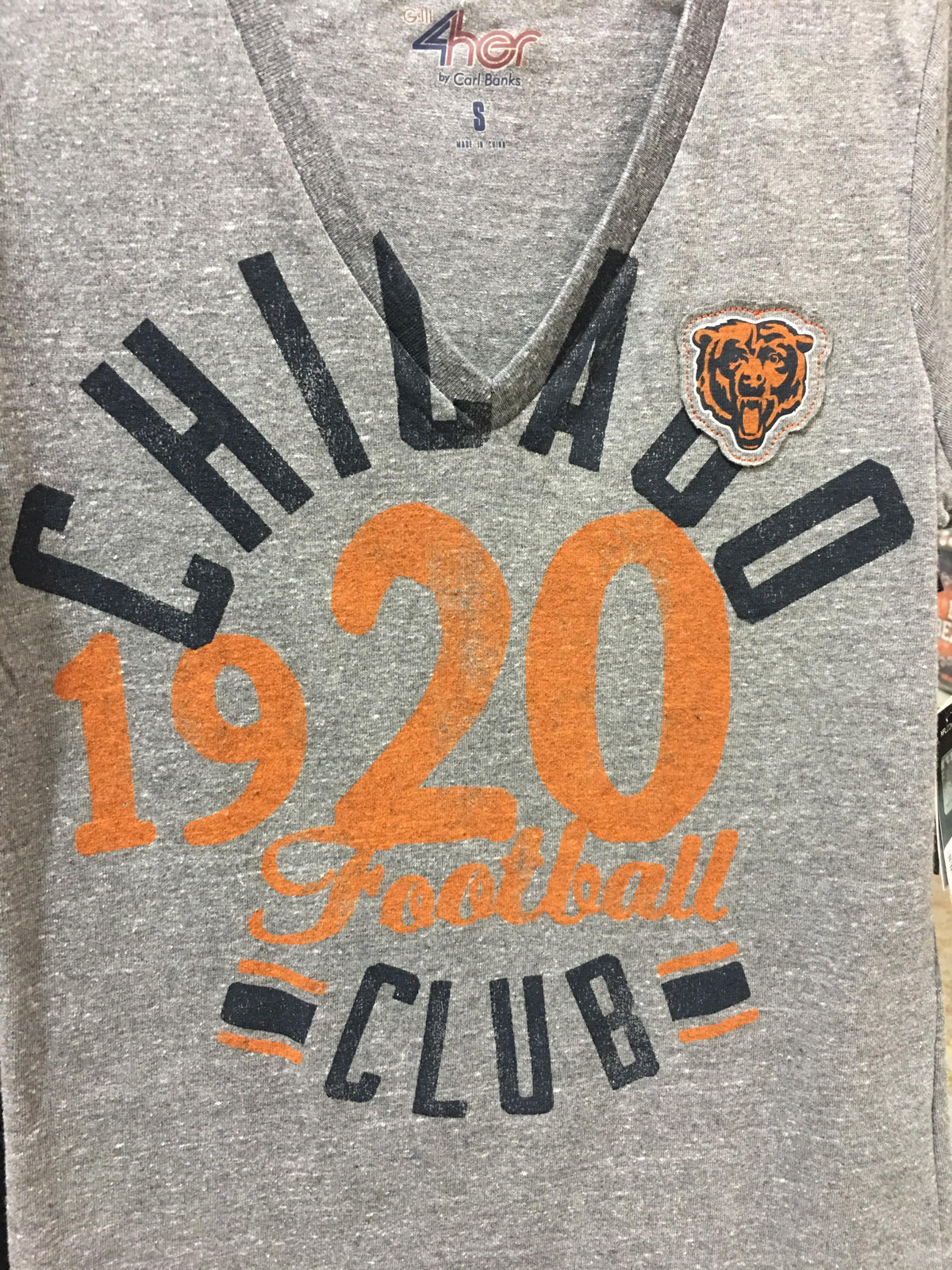 Womens Chicago Bears Quarter Coverage T-Shirt product image 2, provided for visual reference and product detail review