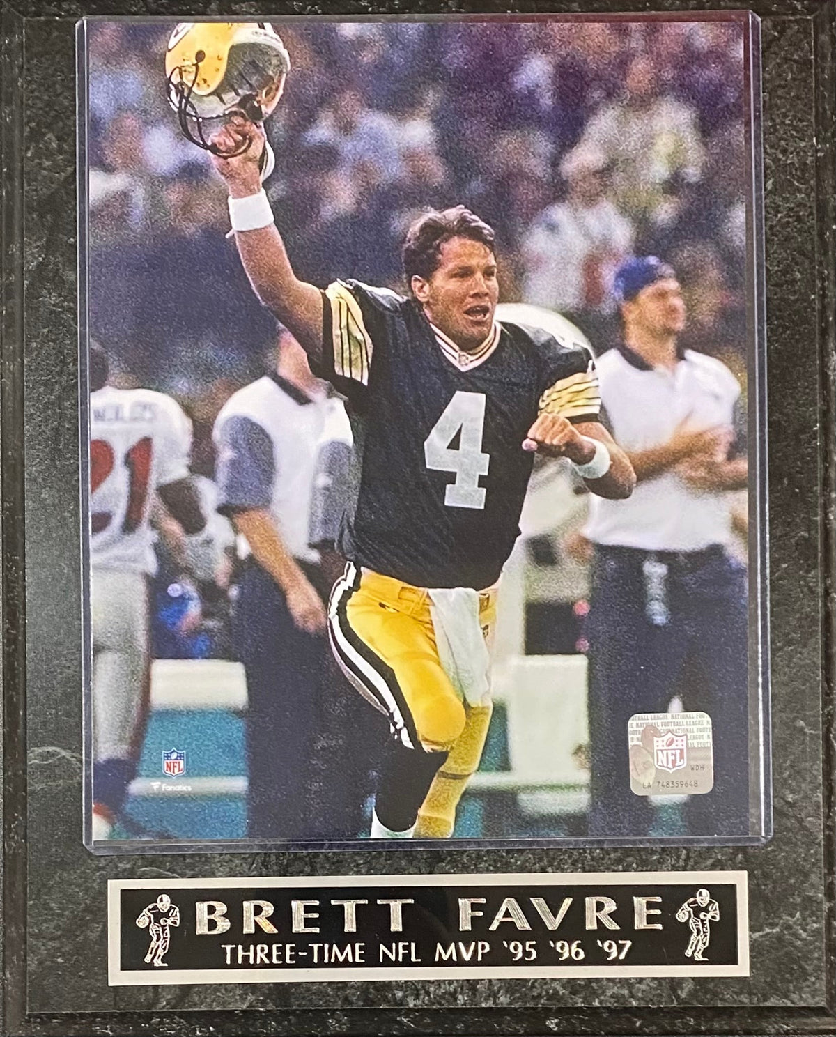 Brett Favre Three Time NFL MVP 95' 96' 97' Green Bay Packers Wall Plaque product image 1, provided for visual reference and