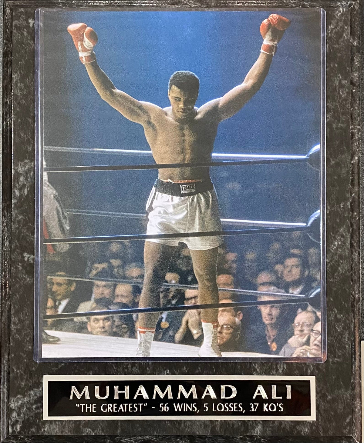Muhammad Ali " The Greatest " 56 Wins, 5 losses, 37 KO's Wall Plaque product image 1, provided for visual reference and