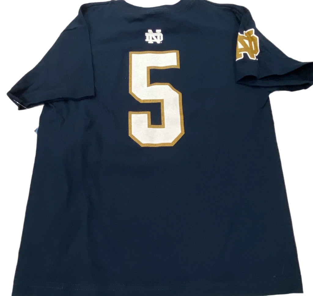 Youth Notre Dame Fighting Irish #5 Player T-Shirt product image 2, provided for visual reference and product detail review