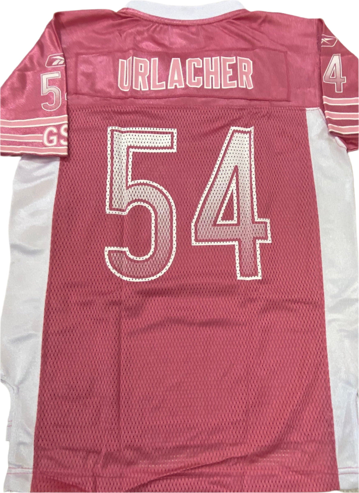 Youth Girls Chicago Bears Brian Urlacher Pink & White Jersey product image 1, provided for visual reference and product