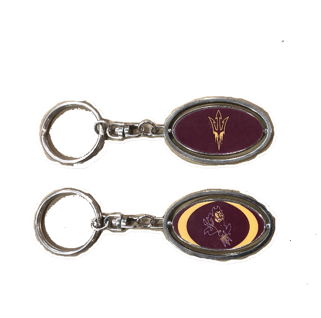 Arizona State Sun Devils Metal Spinner Keychain product image 1, provided for visual reference and product detail review