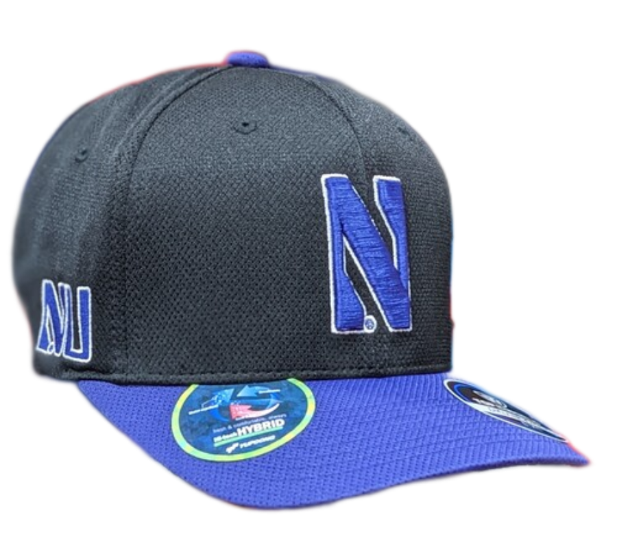 Northwestern Wildcats Top of the World 2 Tone Reflex Hybrid Tech Flex Hat - Black/Purple product image 1, provided for