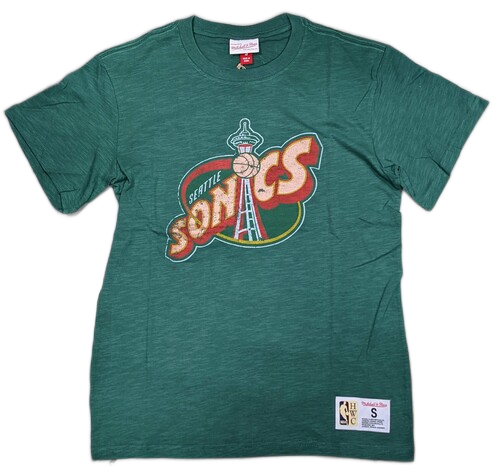 Seattle SuperSonics NBA Legendary Slub Green T-Shirt By Mitchell And Ness for Men product image 1, provided for visual